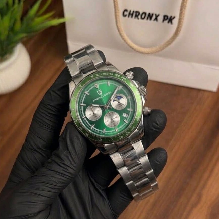 poedager watch with metallic straps