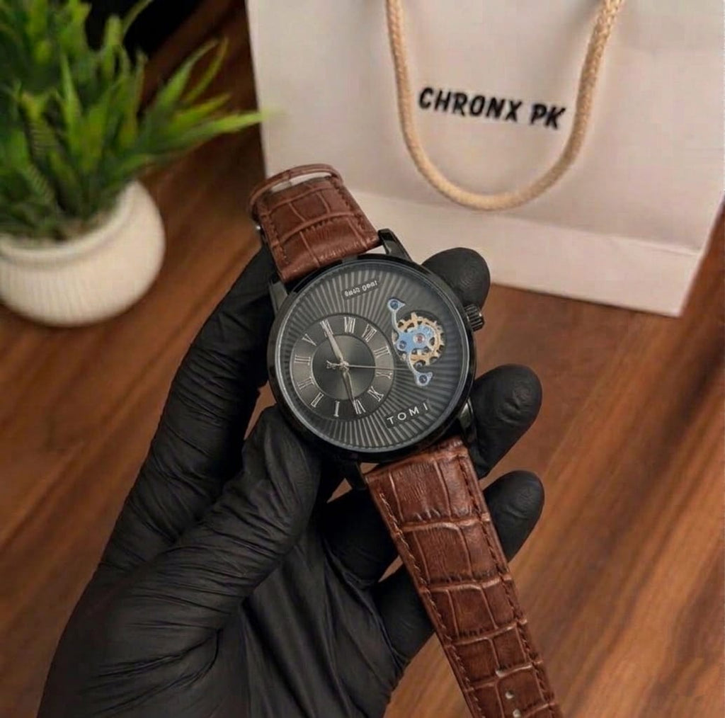 Tomi Watch with leather straps
