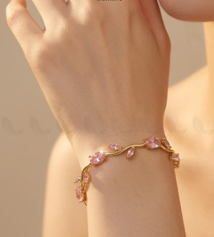 Tulip Cut Stones Floral Bracelet